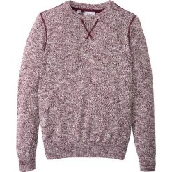 Sweter melanżowy bonprix czerwony klonowy - biel wełny melanż. Czerwone swetry chłopięce marki bonprix, m, melanż, z wełny, z kontrastowym kołnierzykiem. Za 44,99 zł.