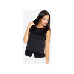 Bluzka M365 Czarny. Czarne bluzki damskie FIGL, xl, bez wzorów, z materiału, bez kołnierzyka, bez rękawów. Za 89,00 zł.