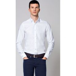Koszula Biała Mikrowzór Graciosa. Białe koszule męskie LANCERTO, m, z haftami, z bawełny, eleganckie. Za 299,90 zł.