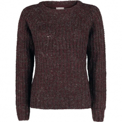 Noisy May Suzu L/S Boatneck Cable Knit Sweter damski bordowy. Czerwone swetry klasyczne damskie Noisy May, l. Za 99,90 zł.
