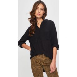 Answear - Koszula. Czarne bluzki damskie ANSWEAR, na co dzień, s, bez wzorów, z wiskozy, casualowe, bez kołnierzyka, z długim rękawem. Za 99,90 zł.