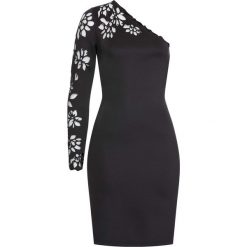 Sukienka one-shoulder bonprix czarny. Czarne sukienki damskie bonprix, bez wzorów, bez kołnierzyka, bez rękawów. Za 109,99 zł.