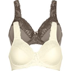 Biustonosze: Biustonosz „minimizer” (2 szt.) bonprix w kolorze szampana + brunatny
