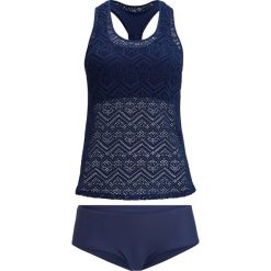 Tankini (2 części) bonprix ciemnoniebieski. Niebieskie stroje kąpielowe damskie bonprix, w koronkowe wzory, z koronki. Za 109,99 zł.