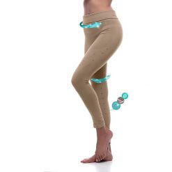 Legginsy sportowe w kolorze beżowym. Brązowe legginsy sportowe damskie Liposlim, m, ze skóry. W wyprzedaży za 114,95 zł.