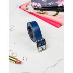 Pasek damski skórzany Rovicky PDR-3 granatowy - Granatowy. Niebieskie paski damskie ROVICKY, w paski, ze skóry, klasyczne. Za 29,99 zł.