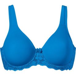 Biustonosz t-shirt na fiszbinach bonprix niebieski oceaniczny. Niebieskie biustonosze bonprix, w koronkowe wzory, z koronki. Za 34,99 zł.