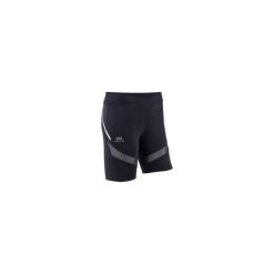 Legginsy do biegania krótkie KIPRUN SUPPORT damskie. Czarne legginsy sportowe damskie KIPRUN, xl, bez wzorów, z elastanu, do biegania. Za 69,99 zł.