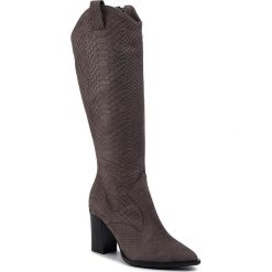 Kozaki R.POLAŃSKI - 1030 Taupe Nubuc Crocco. Pomarańczowe kozaki damskie R.Polański, ze skóry, bez obcasa, na obcasie, bez zapięcia. Za 549,00 zł.