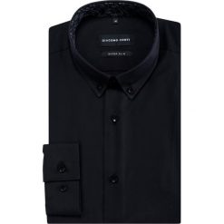 Koszula SIMONE KDCE000386. Czarne koszule męskie Giacomo Conti, m, bez wzorów, z bawełny, button down, z długim rękawem. Za 299,00 zł.