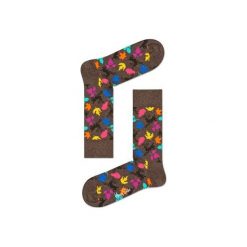 Skarpetki Happy Socks - Fall (DEE01-8000). Szare skarpetki męskie Happy Socks, w kolorowe wzory, z bawełny. Za 34,90 zł.