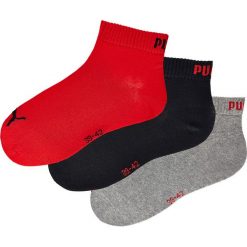 Krótkie skarpetki Puma (3 pary) bonprix czarny + czerwony + jasnoszary. Czarne skarpetki męskie marki bonprix. Za 38,97 zł.