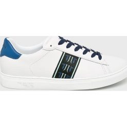 Trussardi Jeans - Buty. Białe buty sportowe męskie Trussardi Jeans, z jeansu, na sznurówki. W wyprzedaży za 469,90 zł.