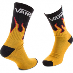Skarpety Wysokie Męskie VANS - Flames Crew VN0A3HNLFLM Flame. Czarne skarpetki męskie Vans, z bawełny. Za 39,00 zł.