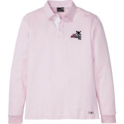 Shirt polo z nadrukiem, długi rękaw bonprix kryształowy jasnoróżowy melanż. Różowe koszulki męskie bonprix, s, z nadrukiem, polo, z długim rękawem, długie. Za 54,99 zł.