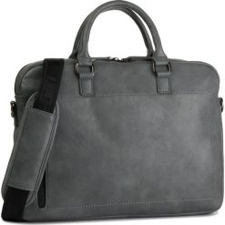 Torba na laptopa LANETTI - RM0973G Light Grey. Szare torby męskie skórzane Lanetti, bez wzorów, ze skóry ekologicznej. Za 159,99 zł.