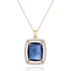 Wspaniały Wisiorek Złoty - złoto 585, Brylant 0,32ct,topaz. Żółte zawieszki damskie W.KRUK, z topazem, złote. Za 27900,00 zł.