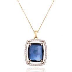 Złoty Wisiorek - złoto 585, Brylant 0,32ct,topaz. Żółte zawieszki damskie z topazem, złote. Za 27900,00 zł.