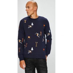 Scotch & Soda - Bluza. Niebieskie bluzy męskie Scotch & Soda, m, z nadrukiem, z bawełny, z okrągłym kołnierzem, bez rękawów, bez kaptura. W wyprzedaży za 369,90 zł.