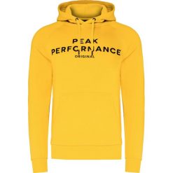 Bluza z kapturem PEAK PERFORMANCE ORIGINAL HOOD. Żółte bluzy męskie Peak Performance, z nadrukiem, z bawełny, z kapturem, bez rękawów, z kapturem. Za 450,00 zł.