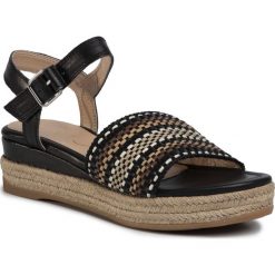 Espadryle UNISA - Giro Can Black. Czarne espadryle damskie Unisa, bez wzorów, ze skóry ekologicznej, bez obcasa, na obcasie. Za 349,00 zł.