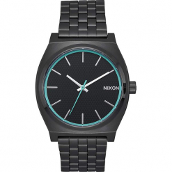 Zegarek kwarcowy "Time Teller" w kolorze czarno-niebieskim. Czarne, analogowe zegarki męskie marki Nixon, ze stali. W wyprzedaży za 159,95 zł.