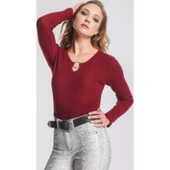 Bordowa Bluzka Attest. Czerwone bluzki damskie marki other, xl, bez wzorów, z dzianiny, z okrągłym kołnierzem, bez rękawów. Za 29,99 zł.
