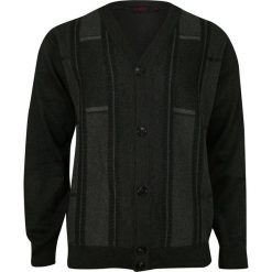 Popielaty Elegancki Kardigan, Sweter -KINGS- Rozpinany na Guziki, Męski SWKNGS542502popiel. Szare swetry męskie Kings, m, bez wzorów, eleganckie, bez kołnierzyka, bez kaptura. Za 259,00 zł.