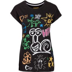 T-shirty damskie: T-shirt bonprix czarny z nadrukiem