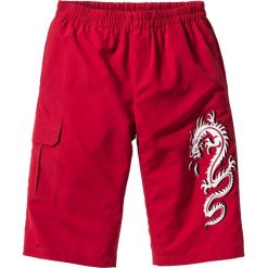Długie bermudy Regular Fit bonprix ciemnoczerwony. Czerwone spodenki i szorty męskie bonprix, m, z nadrukiem, długie. Za 69,99 zł.