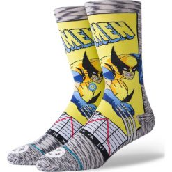 Stance Wolverine Comic Skarpetki Żółty Szary. Szare skarpetki męskie Stance, bez wzorów, z elastanu. Za 94,95 zł.