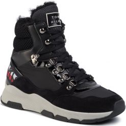 Sneakersy TOMMY HILFIGER - Patent Fashion Sporty Boot FW0FW04593 Black BDS. Czarne półbuty damskie TOMMY HILFIGER, ze skóry. Za 649,00 zł.
