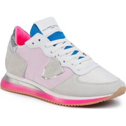 Sneakersy PHILIPPE MODEL - Trpx TZLD WF11 Blanc Fucsia. Różowe półbuty damskie Philippe Model, bez wzorów, ze skóry, bez obcasa, na obcasie, bez zapięcia. Za 1239,00 zł.