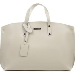 Torebki klasyczne damskie: Skórzana torebka w kolorze beżowym – 39 x 30 x 11 cm