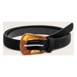 Mango - Pasek Cowboy. Czarne paski damskie marki Mango, w paski, z materiału. W wyprzedaży za 14,90 zł.