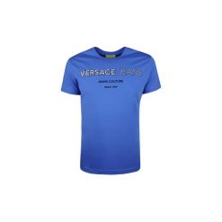 T-shirty z krótkim rękawem Versace Jeans B3GSB71C / Print 1 Slim MC. Niebieskie t-shirty męskie Versace Jeans, xl, bez wzorów, z jeansu, bez kołnierzyka, krótkie. Za 279,00 zł.