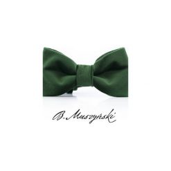 Mucha welurowa zielona. Zielone muszki męskie marki B.muszyński, w paski, z tkaniny, eleganckie. Za 100,00 zł.