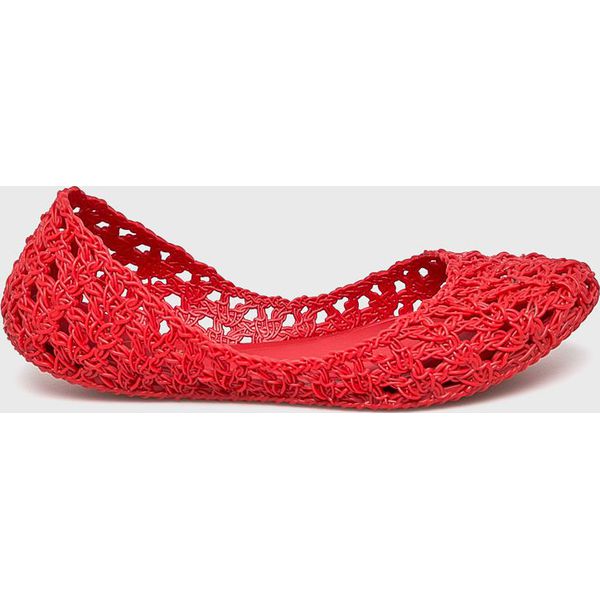 Melissa - Baleriny Campana. Czerwone baleriny damskie Melissa, bez wzorów, z materiału, bez obcasa. Za 379,90 zł.