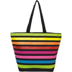 Torba plażowa "Playa" w kolorze zielonym ze wzorem - 35 x 58 x 23 cm. Zielone torby damskie na zakupy Le Comptoir de la Plage, z tworzywa sztucznego. W wyprzedaży za 38,95 zł.