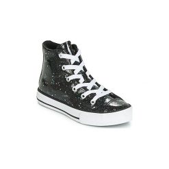 Buty Dziecko Converse CHUCK TAYLOR ALL STAR GALAXY GLIMMER HI. Czarne trampki dziewczęce Converse, bez wzorów, bez zapięcia. Za 249,00 zł.