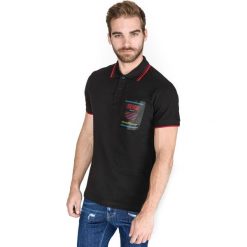 Versace Jeans Couture Polo Koszulka Czarny. Czarne podkoszulki męskie Versace Jeans Couture, m, bez wzorów, z bawełny, bez rękawów. Za 381,95 zł.