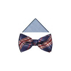 Granatowa mucha w kratkę A337. Czerwone muszki męskie Adam Collection - Krawaty i dodatki, na co dzień, w kratkę, z poliesteru, eleganckie. Za 49,50 zł.