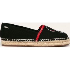 Karl Lagerfeld - Espadryle. Białe espadryle damskie KARL LAGERFELD, bez wzorów, ze skóry, bez obcasa, na obcasie. W wyprzedaży za 549,90 zł.