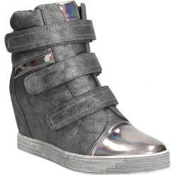 Sneakersy sergio leone 28759. Szare sneakersy damskie Sergio Leone, ze skóry ekologicznej. Za 138,99 zł.