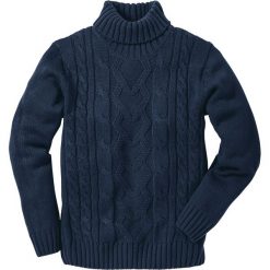 Golfy męskie: Sweter z golfem bonprix ciemnoniebieski