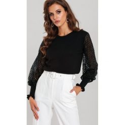 Czarny Sweter Call Me Back. Czarne swetry damskie Renee, s, bez wzorów, z jeansu, eleganckie, bez rękawów, długie, bez kaptura. Za 119,99 zł.