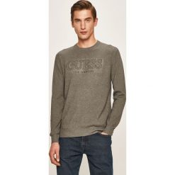 Guess Jeans - Sweter. Czarne swetry męskie s, z nadrukiem, z poliesteru, z okrągłym kołnierzem. Za 369,90 zł.
