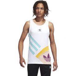 Adidas Originals Sportive Nineties Podkoszulek Biały Wielokolorowy. Białe podkoszulki męskie adidas Originals, s, z nadrukiem, z bawełny, bez kołnierzyka. Za 128,95 zł.