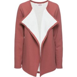 Bluzy damskie: Bluza rozpinana na podszewce z polaru „baranka” bonprix brązowy marsala