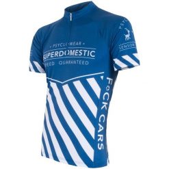 Sensor Męska koszulka z krótkim rękawem Cyklo Superdomestic Blue. Niebieskie koszulki męskie Sensor, s, bez wzorów, bez kołnierzyka, z krótkim rękawem, krótkie, rowerowe. Za 179,00 zł.